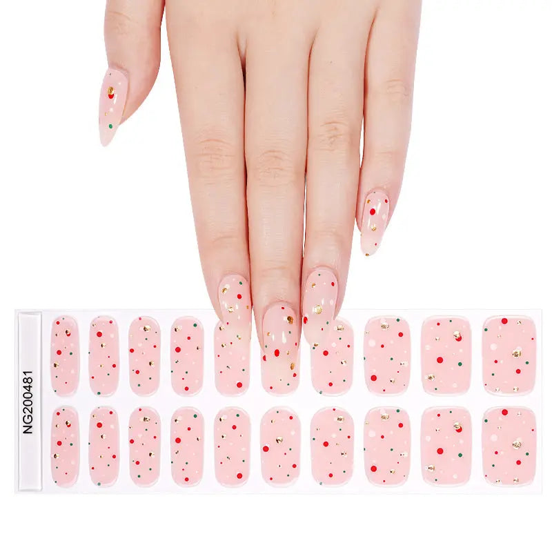 Wholesale Gel Nail Strips Custom Christmas Nail Designs HUIZI