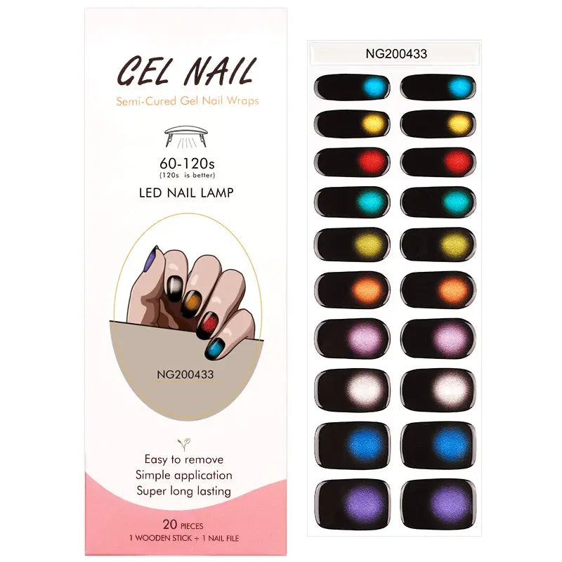 Wholesale Gel Nail Strips Multichrome Multicoloured Magnetic Effect HUIZI