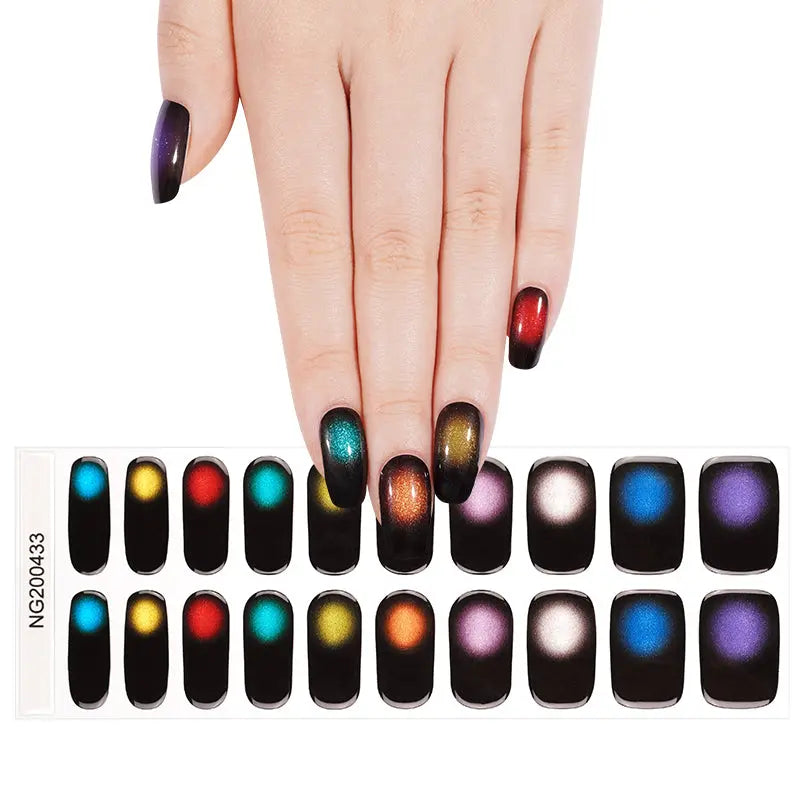 Wholesale Gel Nail Strips Multichrome Multicoloured Magnetic Effect HUIZI