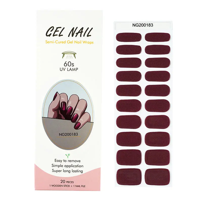 Wholesale Gel Nail Wraps Custom Red Pearl Nails - Huizi HUIZI