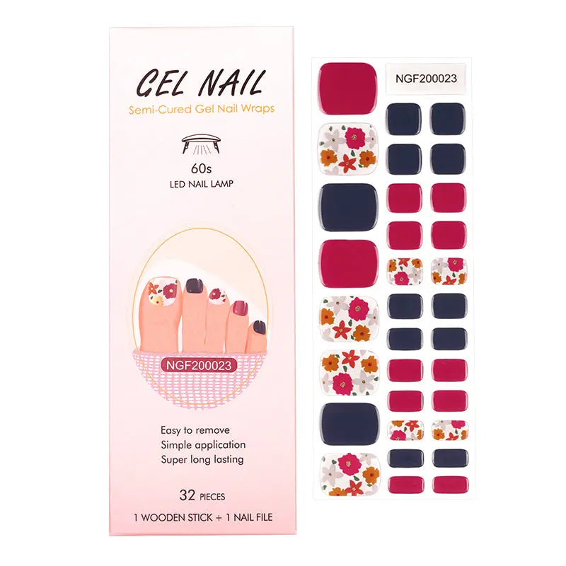 Wholesale Gel Nail Wraps For Toes  Custom Foot Nail Wraps Colorful Nail Art, Lily Carnations HUIZI