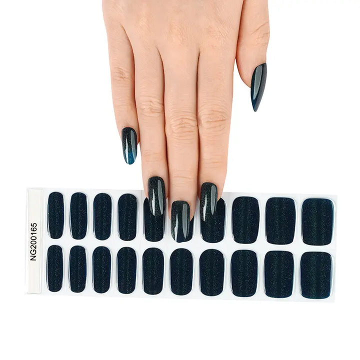 Wholesale Gel Nail Wraps With Countless Designs Custom Green Cat-Eye M