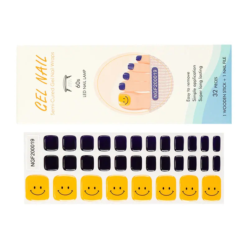 Wholesale Gel Toe Nail Wraps Custom Nail Wraps Manufacturer, Creative Smiley HUIZI