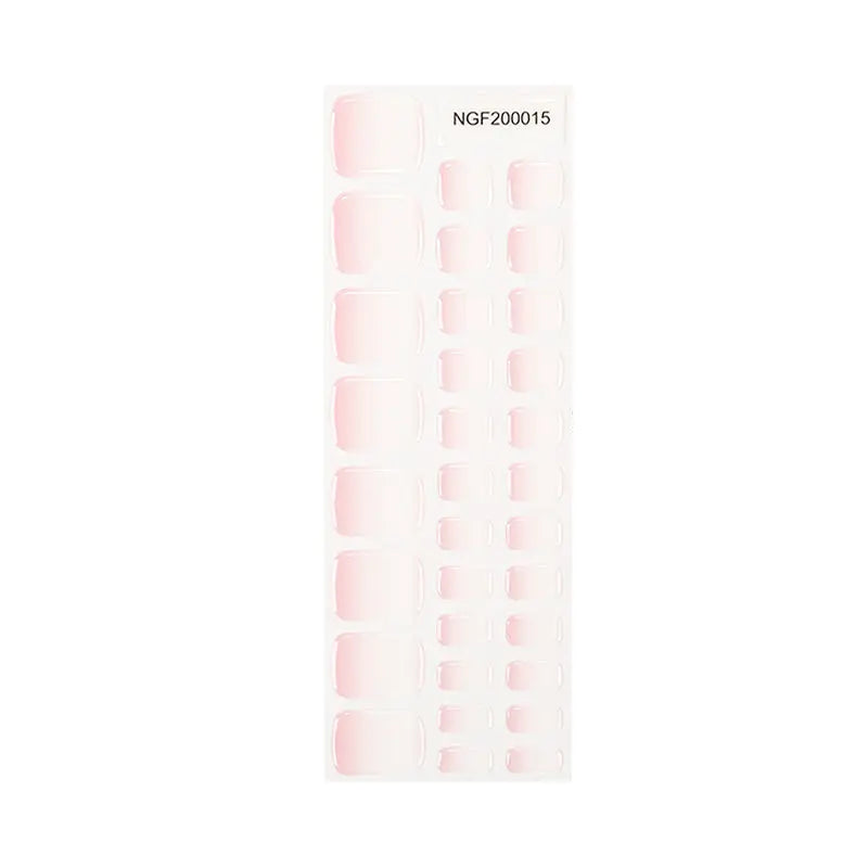 Wholesale Gel Toe Nail Wraps Custom Nail Wraps Manufacturer, Solid, Pink And White Gradient HUIZI