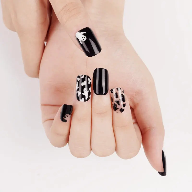 Wholesale Ghost Nail Design Custom Halloween Gel Nail Strips HUIZI