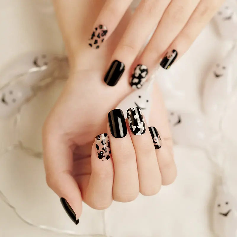 Wholesale Ghost Nail Design Custom Halloween Gel Nail Strips HUIZI