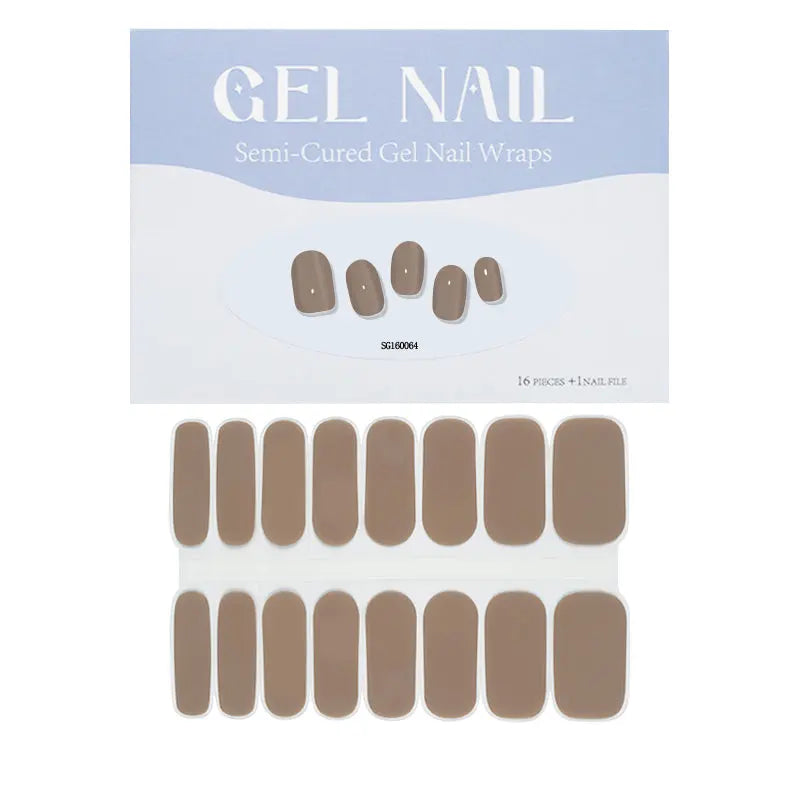 Wholesale Ginger Snap Semi-cured Gel Nail Stickers Custom Nail Art HUIZI