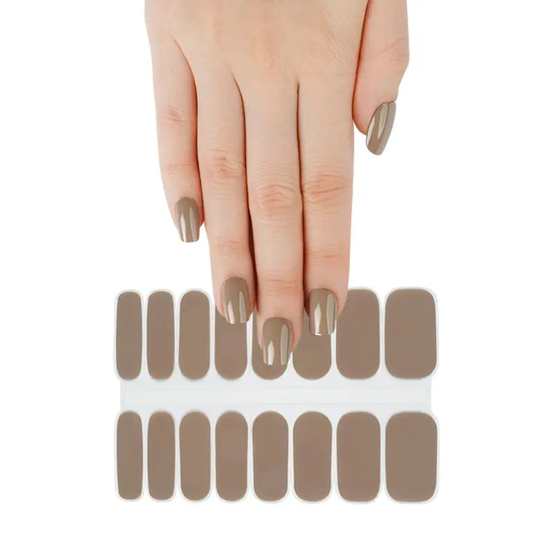 Wholesale Ginger Snap Semi-cured Gel Nail Stickers Custom Nail Art HUIZI