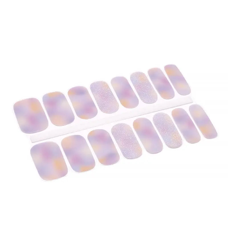 Wholesale Glitter Nail Stickers Custom Semi-cured Gel Nail Strips HUIZI