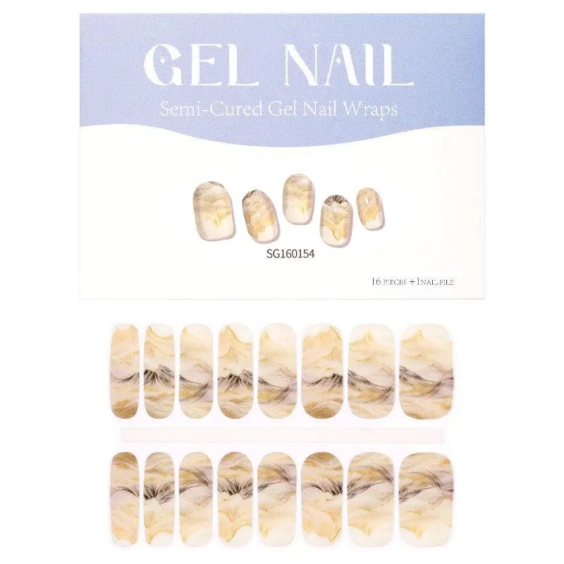 Wholesale Golden Gel Nail Strips Custom Mountain Nail Designs HUIZI