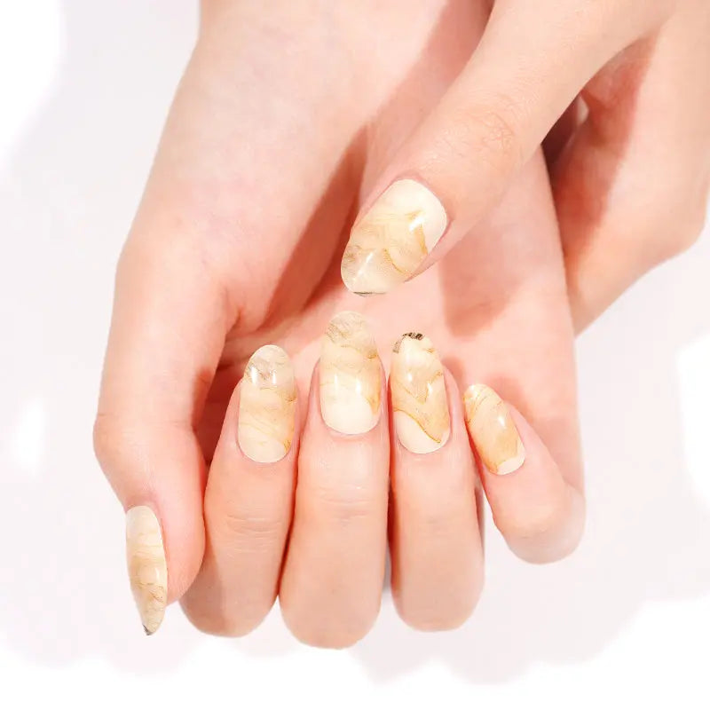 Wholesale Golden Gel Nail Strips Custom Mountain Nail Designs HUIZI