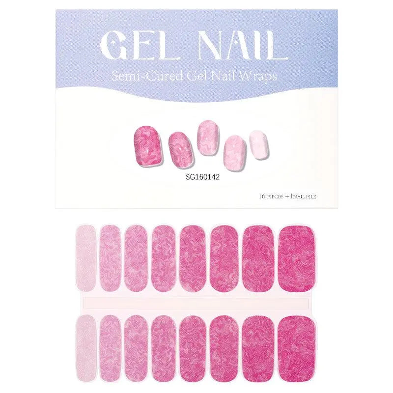 Wholesale Gradient Design Gel Nail Custom Swirls of Pink Nail Designs HUIZI