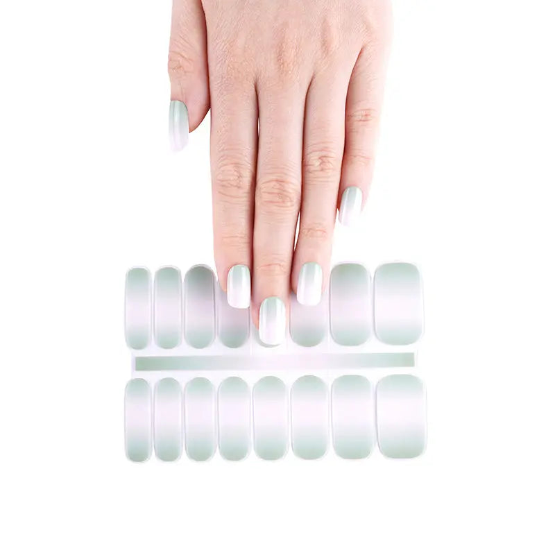 Wholesale Green Ombre Gel Nail Wraps Custom Nail Designs HUIZI