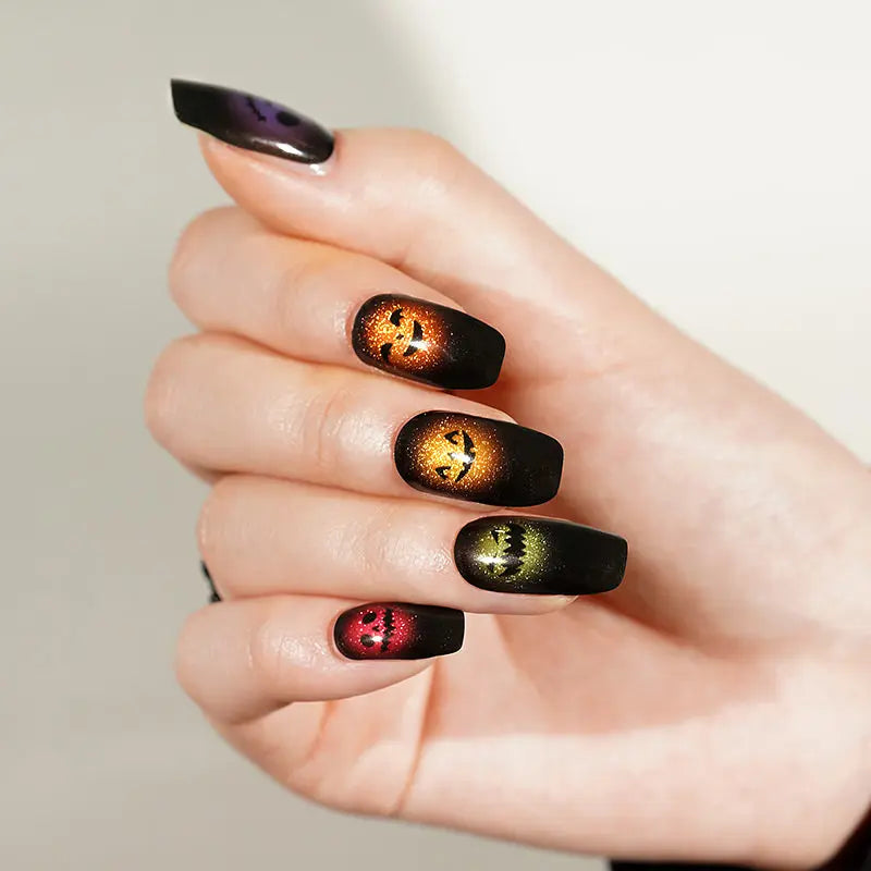 Wholesale Halloween Gel Nail Sticker Custom Demon Gel Nail Strips HUIZI