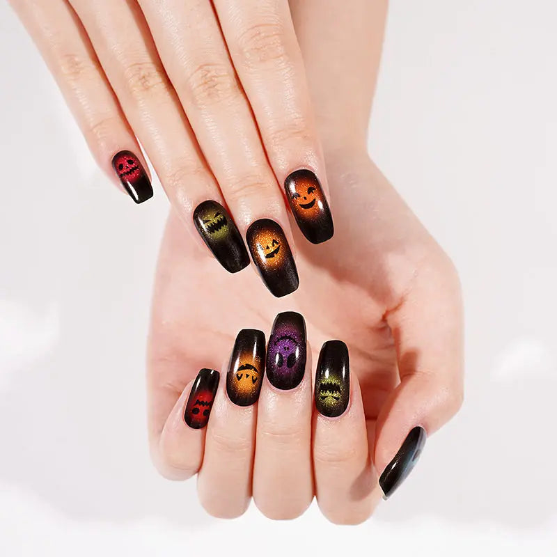 Wholesale Halloween Gel Nail Sticker Custom Demon Gel Nail Strips HUIZI