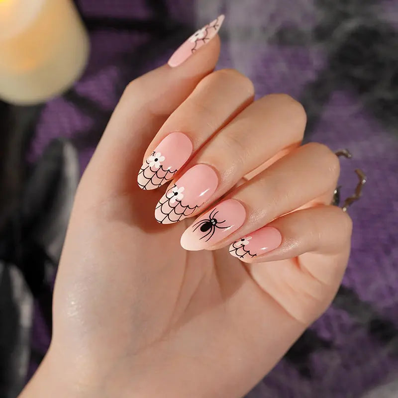 Wholesale Halloween Gel Nail Stickers Customizable French Nail Wraps for Brands HUIZI