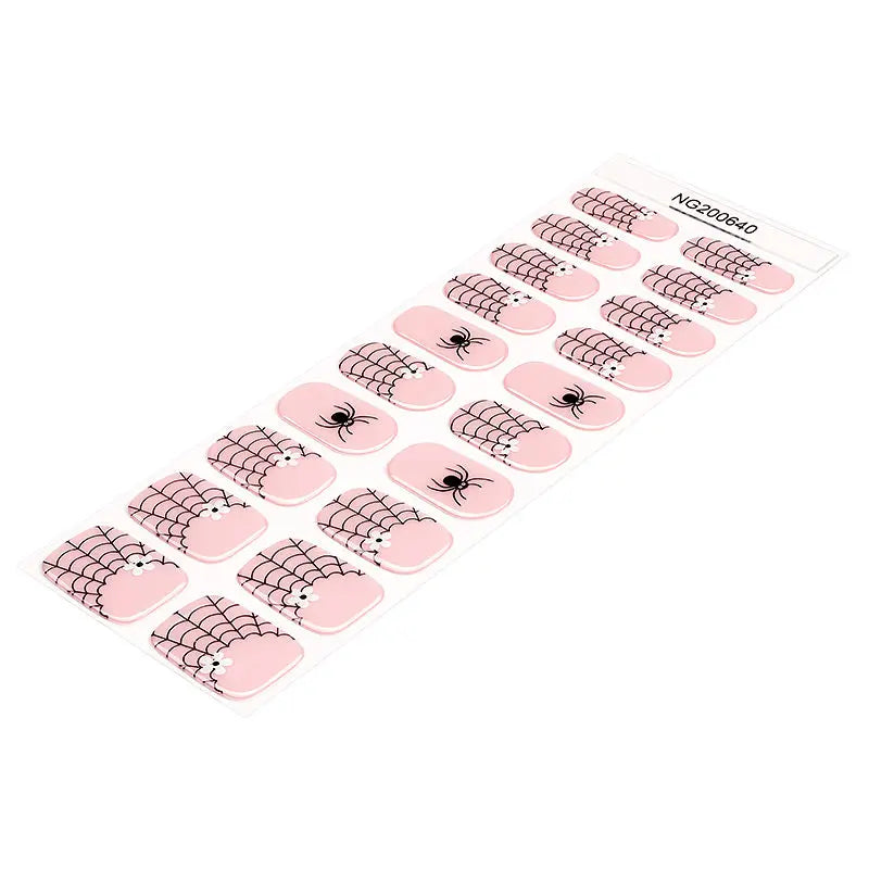 Wholesale Halloween Gel Nail Stickers Customizable French Nail Wraps for Brands HUIZI