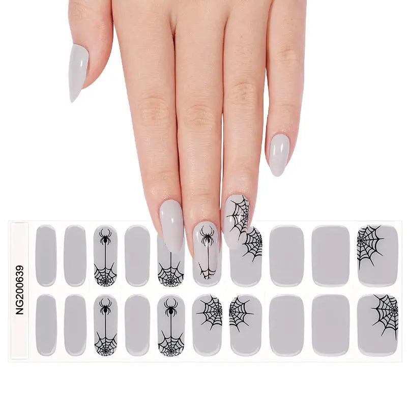 Wholesale Halloween Gel Nail Stickers Customizable Nail Wraps for Brands HUIZI