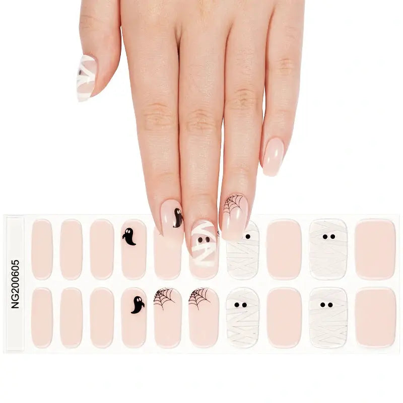 Wholesale Halloween Gel Nail Wraps Custom Goblin Nail Wraps HUIZI