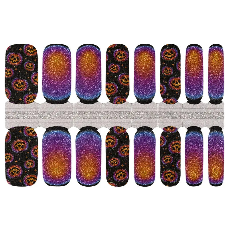 Wholesale Halloween Skull Cat Pumpkin Witchy Nail Polish Wraps Real Nail Polish - HUIZI HUIZI