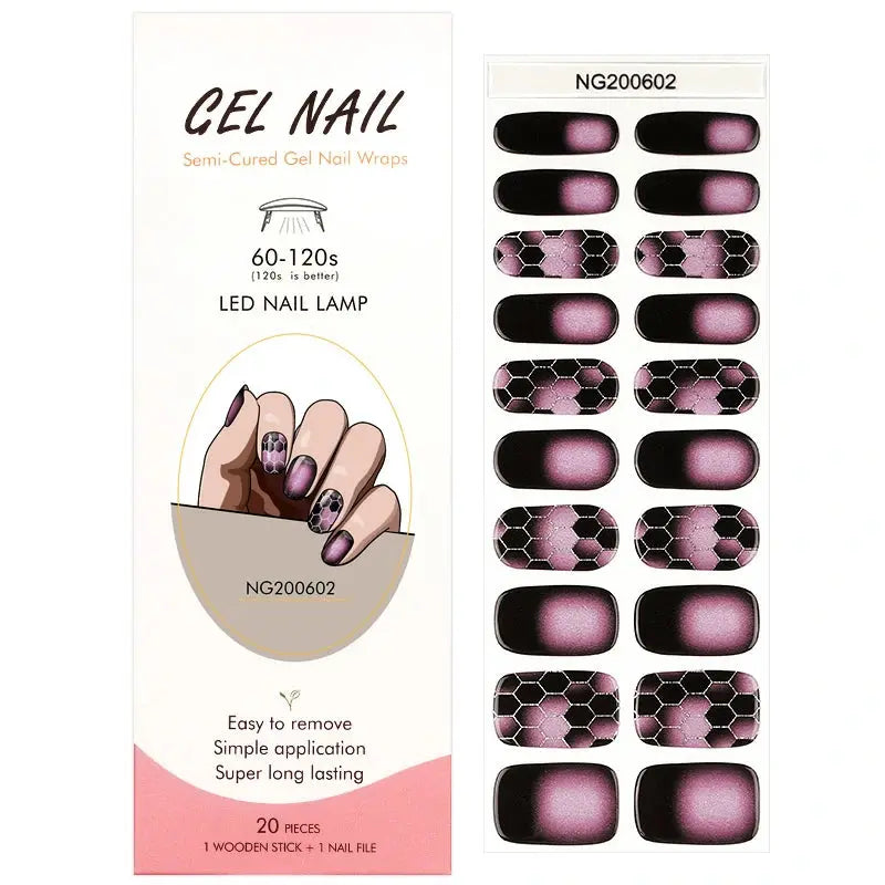 Wholesale Halo Dyeing Gel Nail Stickers Custom Gel Nail Wraps HUIZI