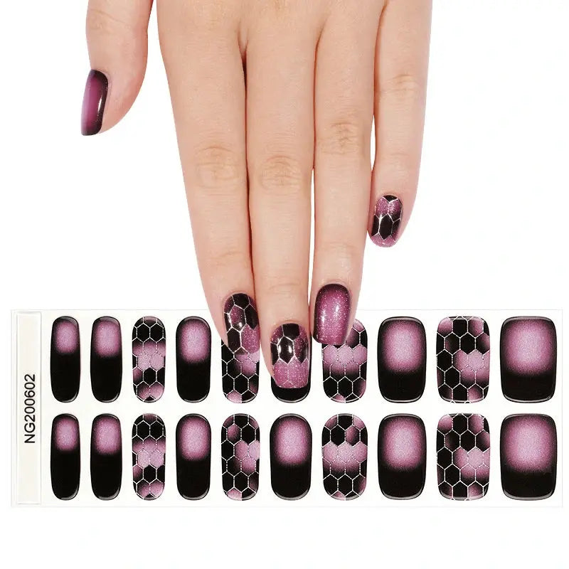 Wholesale Halo Dyeing Gel Nail Stickers Custom Gel Nail Wraps HUIZI