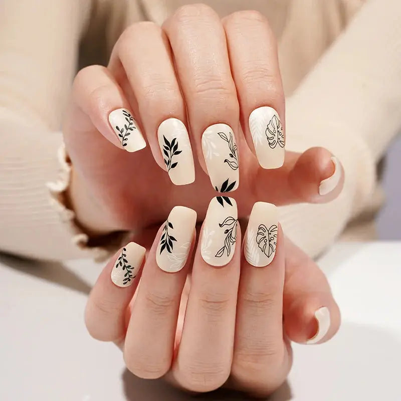 Wholesale Leaves Gel Nail Stickers Custom Gel Nail Strip Suppliers HUIZI