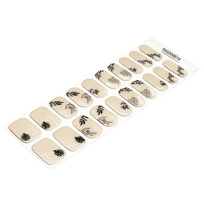 Wholesale Leaves Gel Nail Stickers Custom Gel Nail Strip Suppliers HUIZI