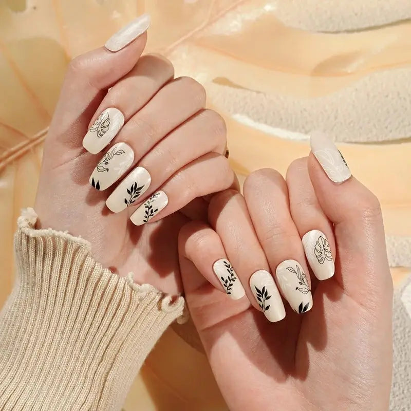 Wholesale Leaves Gel Nail Stickers Custom Gel Nail Strip Suppliers HUIZI