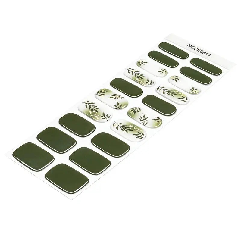 Wholesale Leaves Gel Nail Stickers Custom Gel Nail Wrap Suppliers HUIZI