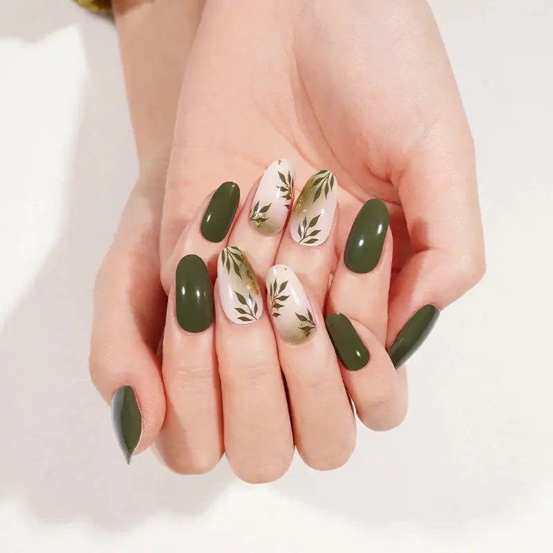 Wholesale Leaves Gel Nail Stickers Custom Gel Nail Wrap Suppliers HUIZI