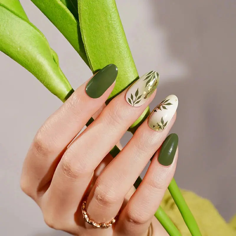 Wholesale Leaves Gel Nail Stickers Custom Gel Nail Wrap Suppliers HUIZI