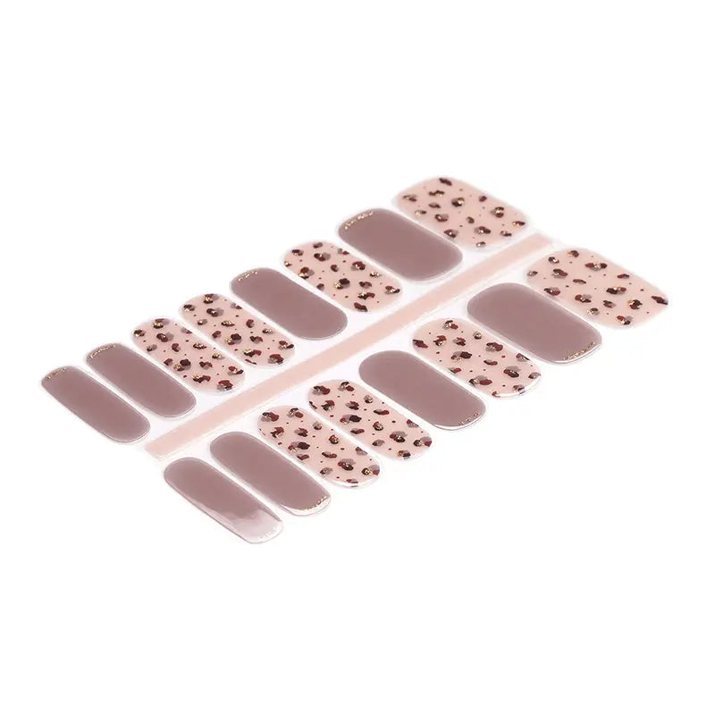 Wholesale Leopard Nail Art Custom Gel Nail Strips HUIZI