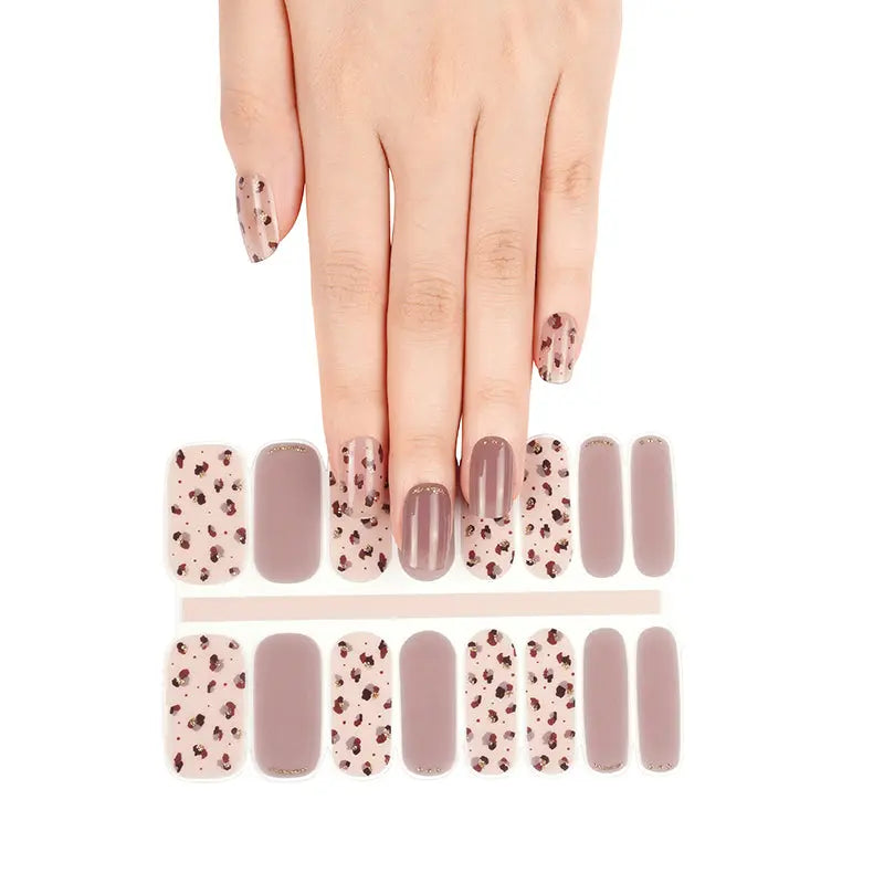 Wholesale Leopard Nail Art Custom Gel Nail Strips HUIZI