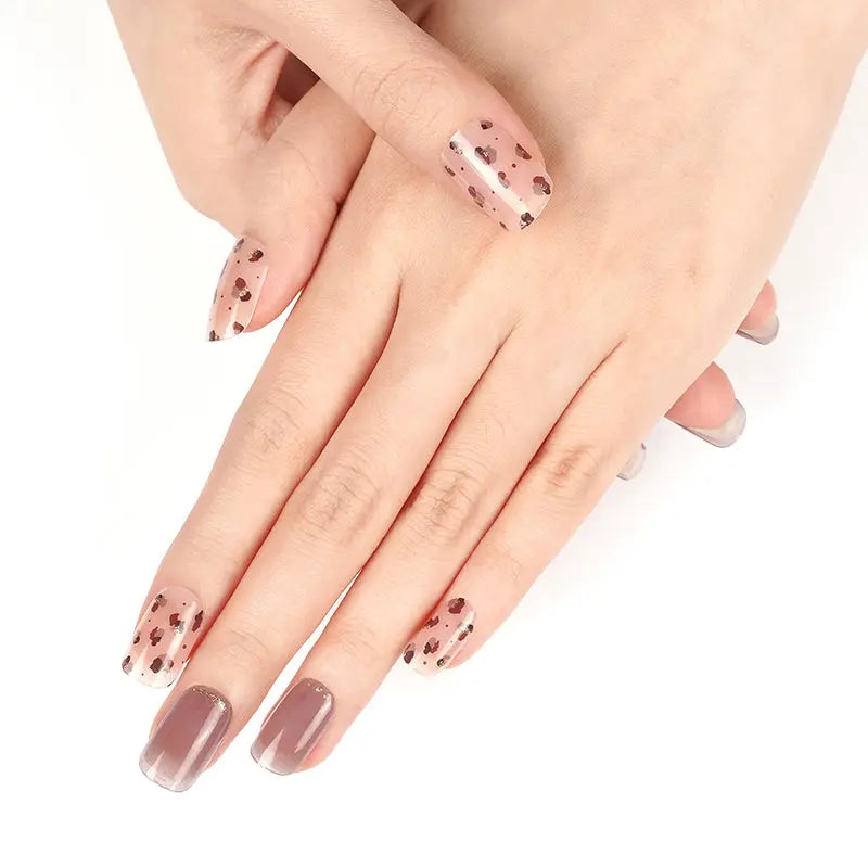 Wholesale Leopard Nail Art Custom Gel Nail Strips HUIZI