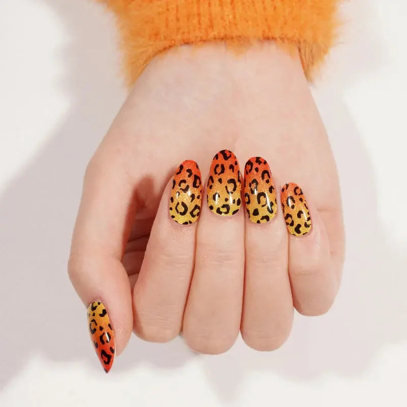 Wholesale Leopard Print Gel Nail Stickers Custom Gel Nail Wrap Suppliers HUIZI