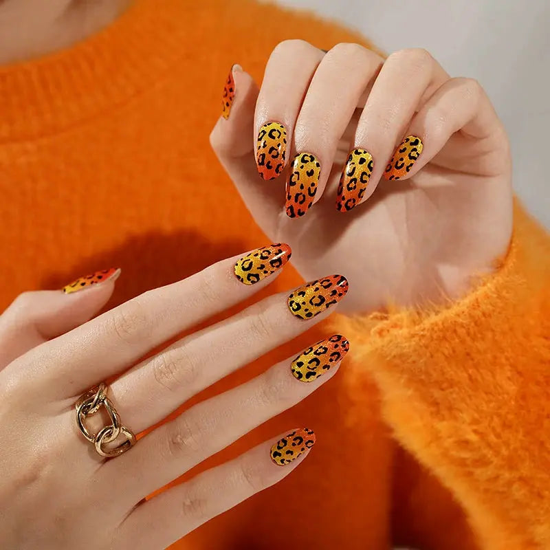 Wholesale Leopard Print Gel Nail Stickers Custom Gel Nail Wrap Suppliers HUIZI