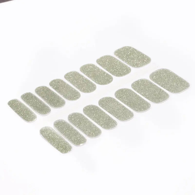 Wholesale Light-green Glitter Gel Nail Stickers Custom Gel Nail HUIZI