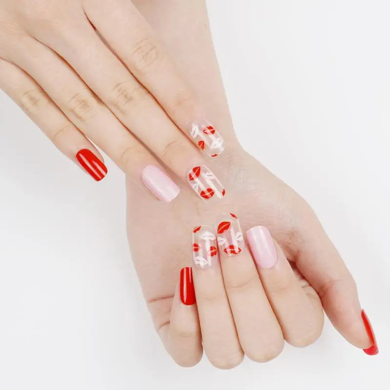 Wholesale Lips Designed Artistry Nails Custom Valentine's Day nail art HUIZI