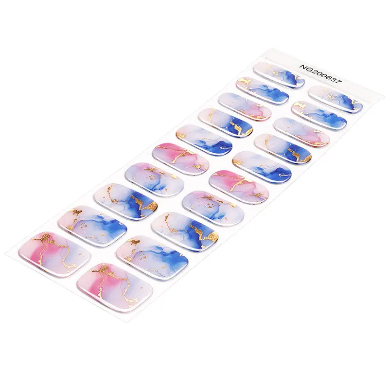 Wholesale Luxury Gold Foil Marble Gel Nail Stickers Customizable Nail Wraps for Brands HUIZI