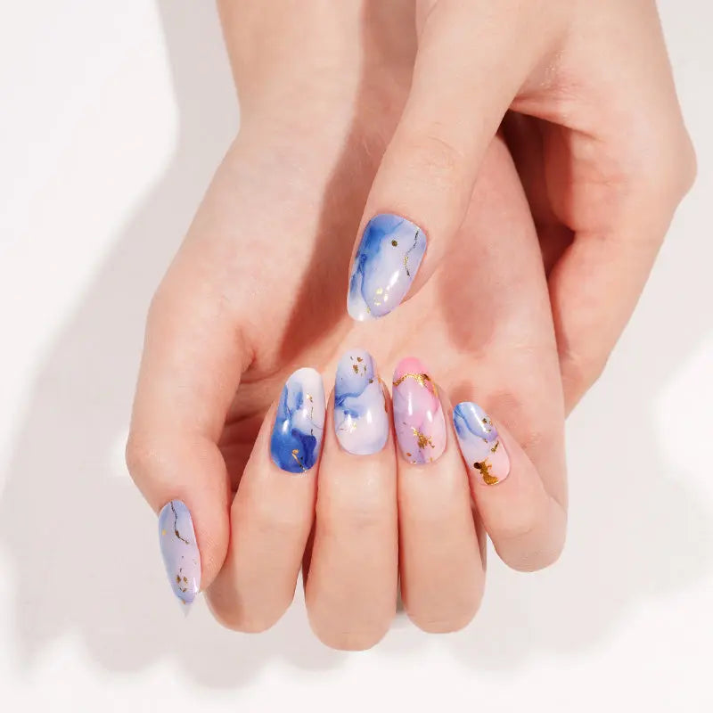 Wholesale Luxury Gold Foil Marble Gel Nail Stickers Customizable Nail Wraps for Brands HUIZI