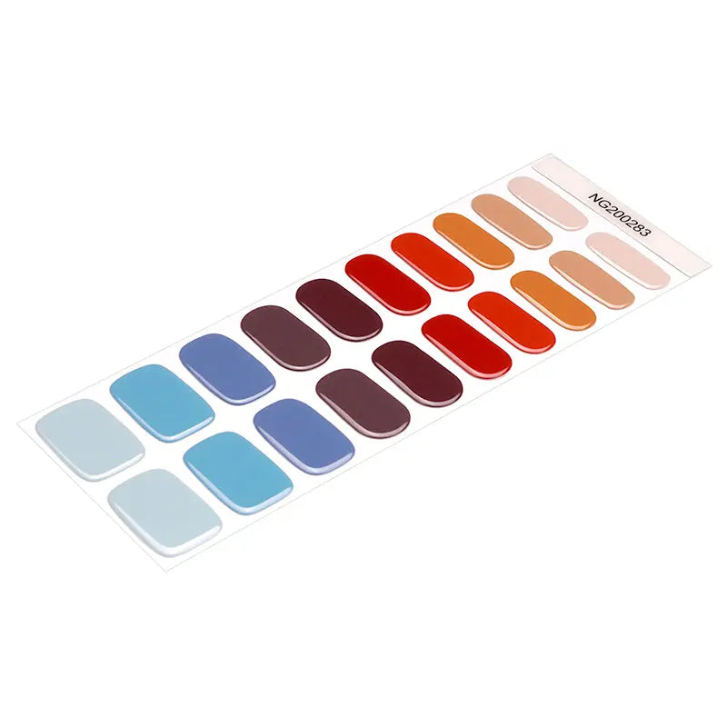 Wholesale Manicure Decor Semi-Cured Gel Nail Wraps Rainbow Color Nail Sticker - Huizi HUIZI