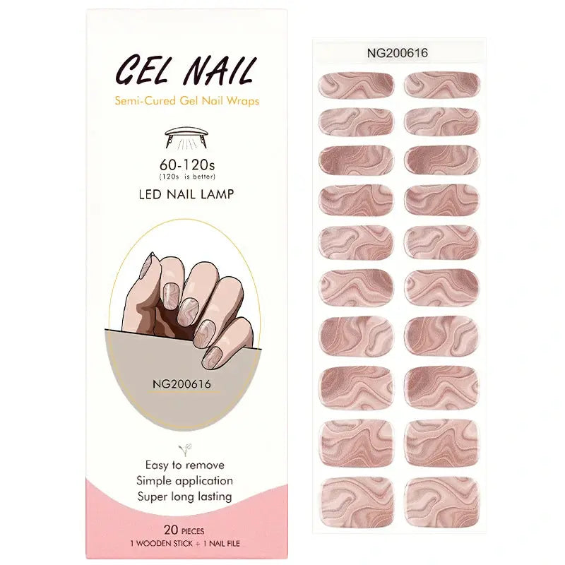 Wholesale Marble Gel Nail Stickers Custom Gel Nail Wrap Suppliers HUIZI