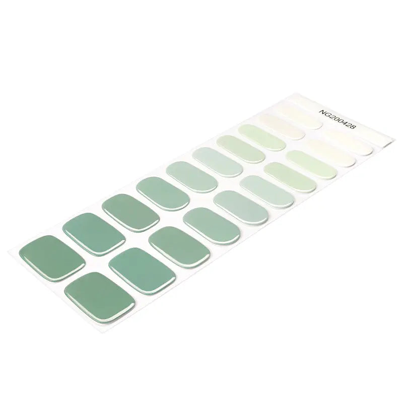 Wholesale Matcha Green Gel Nail Stickers Custom Gradient Green Manicure HUIZI