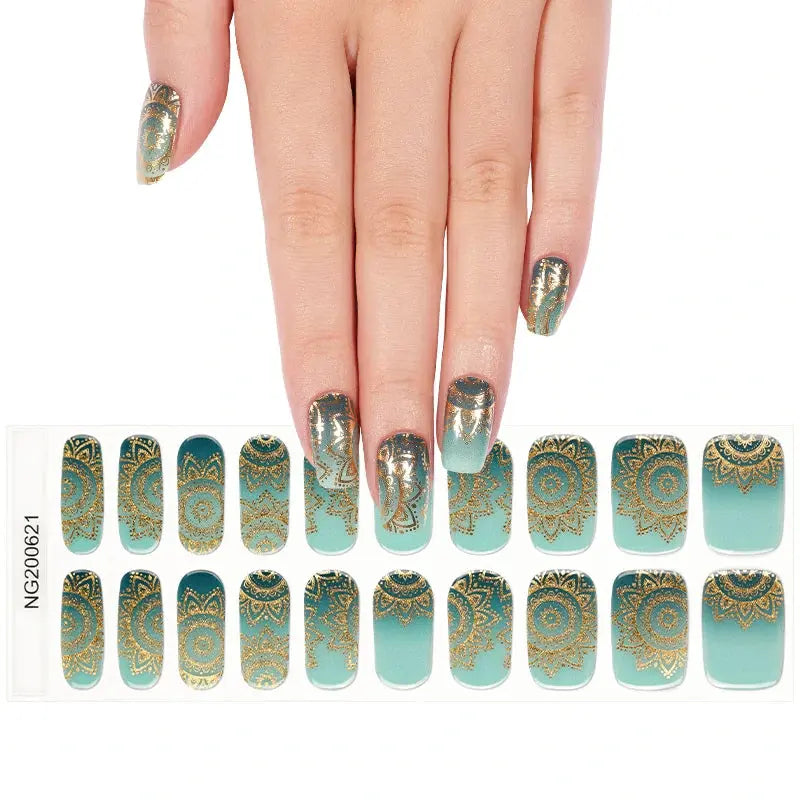 Wholesale Metallic Gel Nail Stickers Custom Glod Gel Nail Wrap Suppliers HUIZI
