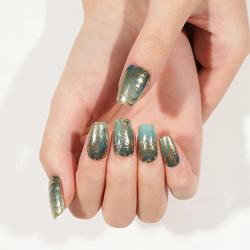Wholesale Metallic Gel Nail Stickers Custom Glod Gel Nail Wrap Suppliers HUIZI