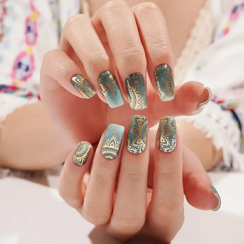 Wholesale Metallic Gel Nail Stickers Custom Glod Gel Nail Wrap Suppliers HUIZI