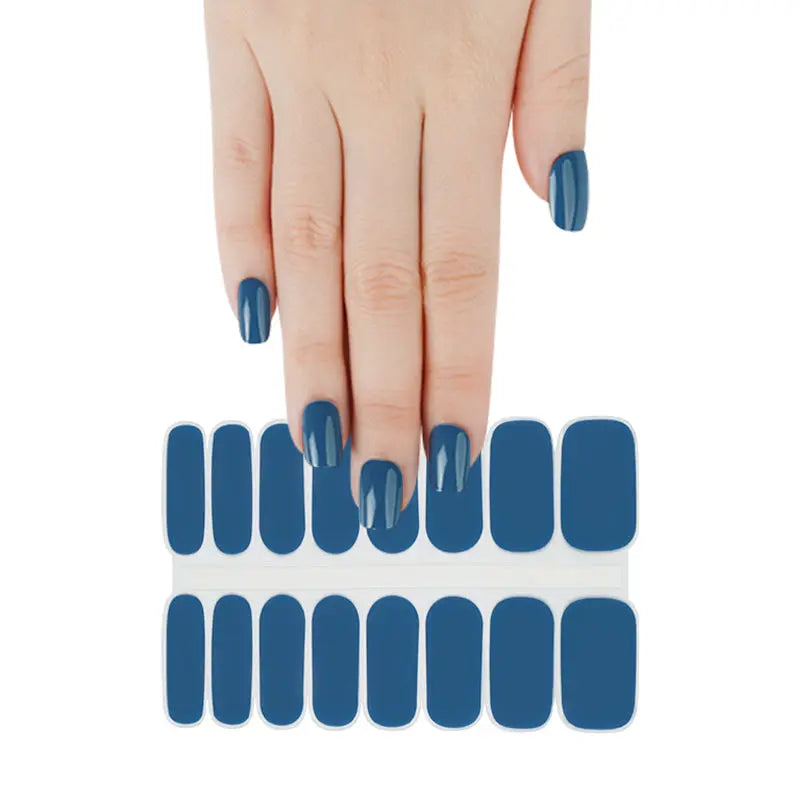 Wholesale Midnight Blue Gel Nail Stickers Custom Nail Designs HUIZI