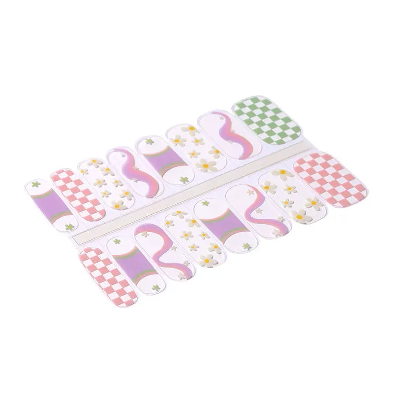 Wholesale Mosaic Nail Art Strips Custom Plaid Gel Nail Stickers HUIZI