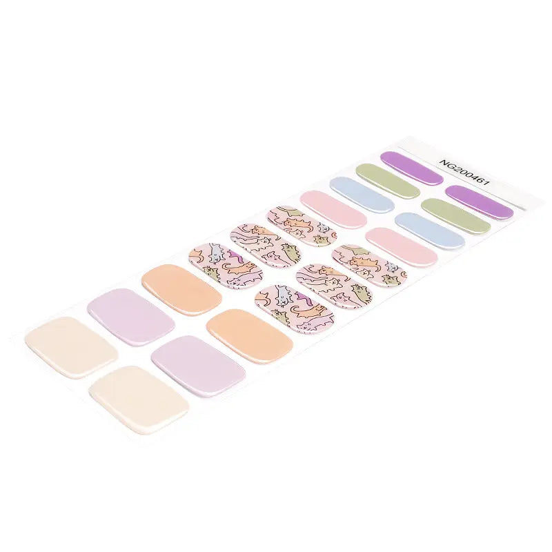 Wholesale Multi-color Cute Cat Gel Nail Strips Custom Gel Nail Designs HUIZI